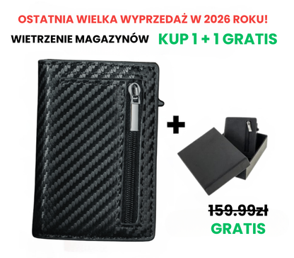 Premium portfel Frame karbonowy z zabezpieczeniem przed kradzieżą danych karty